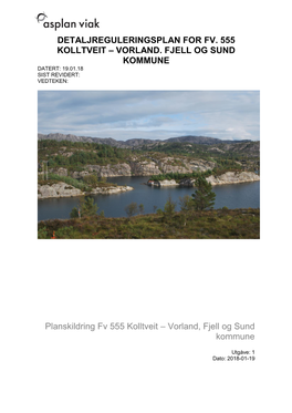 Planskildring Fv 555 Kolltveit – Vorland, Fjell Og Sund Kommune