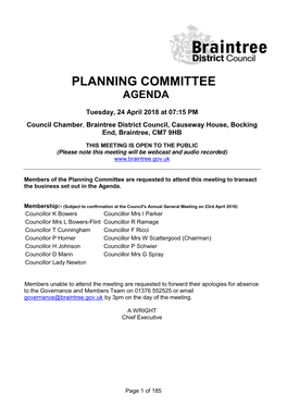 Planning Committee Agenda