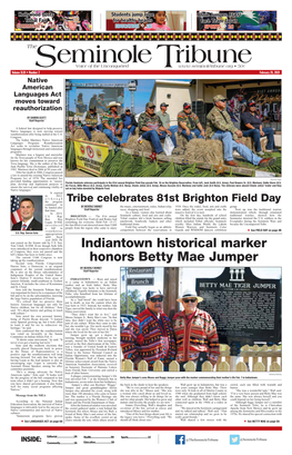 Indiantown Historical Marker Honors Betty Mae Jumper