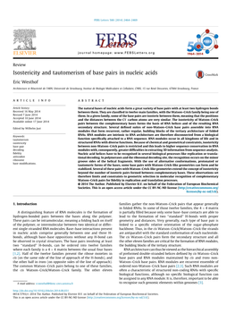 Isostericity and Tautomerism of Base Pairs in Nucleic Acids