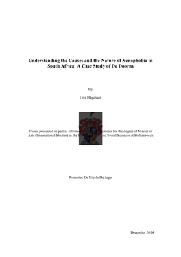 Understanding the Causes and the Nature of Xenophobia in South Africa: a Case Study of De Doorns