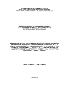 Trabajo De Grado Previa a La Obtención Del Titulo De Licenciada Multilingüe En Negocios E Intercambios Internacionales Análi