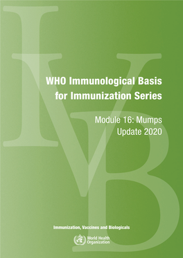 WHO Immunological Basis for Immunization Series