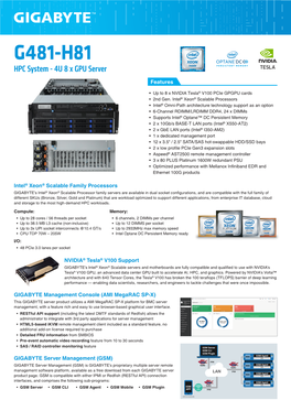 G481-H81 HPC System - 4U 8 X GPU Server