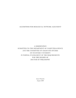 Algorithms for Biological Network Alignment A