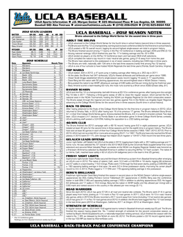 UCLA Baseball UCLA Sports Information U J.D