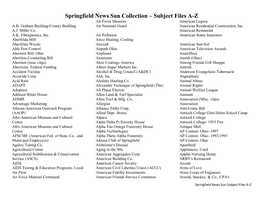 Springfield News Sun Collection – Subject Files A-Z Air Force Museum American Legion A.B