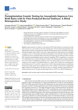 Preimplantation Genetic Testing for Aneuploidy Improves Live Birth Rates with in Vitro Produced Bovine Embryos: a Blind Retrospective Study