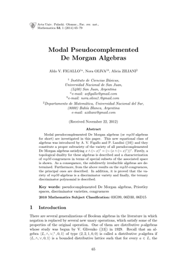 Modal Pseudocomplemented De Morgan Algebras