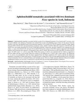 Aphelenchoidid Nematodes Associated with Two Dominant Ficus