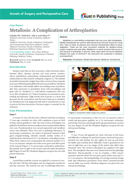 Metallosis: a Complication of Arthroplasties