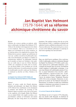 (1579-1644) Et Sa Réforme Alchimique-Chrétienne Du Savoir Jan Baptist Van Helmont
