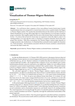 Visualization of Thomas–Wigner Rotations