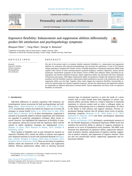 Expressive Flexibility Enhancement and Suppression Abilities Differentially Predict Life Satisfaction and Psychopathology Sympt