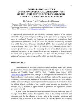 Comparative Analysis of Phenomenological Approximations of the Light Curves of Eclipsing Binary Stars with Additional Parameters