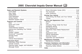 2005 Chevrolet Impala Owner Manual M