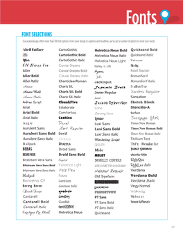 FONT SELECTIONS Our Yearbook App Offers More Than 100 Font Options