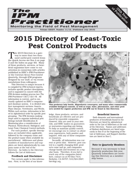 2015 Directory of Least-Toxic Pest Control Products