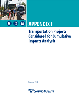 Transportation Projects Considered for Cumulative Impacts Analysis