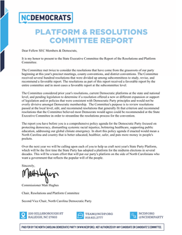 Platform & Resolutions Committee Report