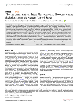 10Be Age Constraints on Latest Pleistocene and Holocene Cirque Glaciation Across the Western United States