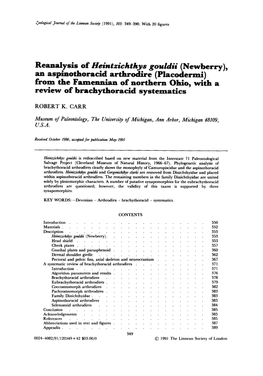 Reanalysis of Heintzichthys Gouldii 355