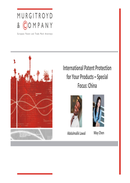 International Patent Protection for Your Products – Special Focus: China