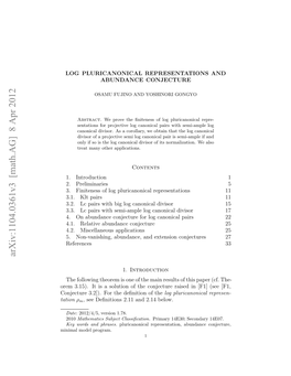 Log Pluricanonical Representations and Abundance Conjecture