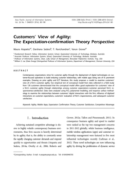 Customers' View of Agility: the Expectation-Confirmation Theory