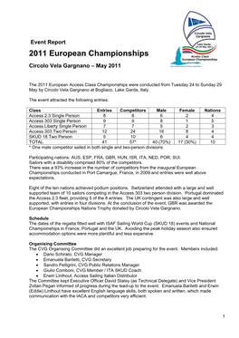 2011 European Championships Circolo Vela Gargnano – May 2011