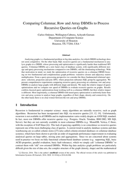 Comparing Columnar, Row and Array Dbmss to Process Recursive Queries on Graphs