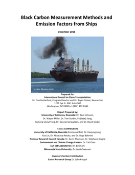 Black Carbon Measurement Methods and Emission Factors from Ships