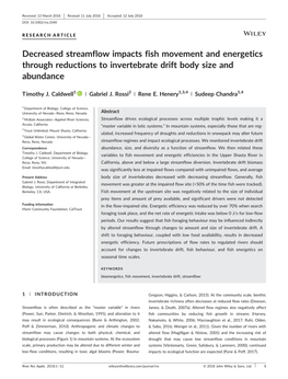 Decreased Streamflow Impacts Fish Movement and Energetics Through Reductions to Invertebrate Drift Body Size and Abundance