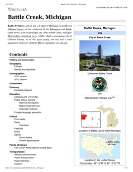 Battle Creek, Michigan - Wikipedia Coordinates: 42°18′44″N 85°12′15″W