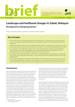 Landscape and Livelihood Changes in Sabah, Malaysia Development in Kampung Gaman*