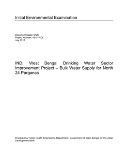 Bulk Water Supply for North 24 Parganas