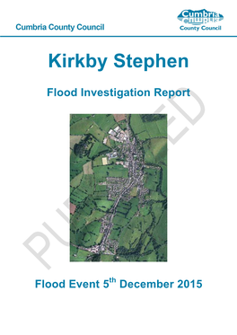 Kirkby Stephen PUBLISHED Flood Report