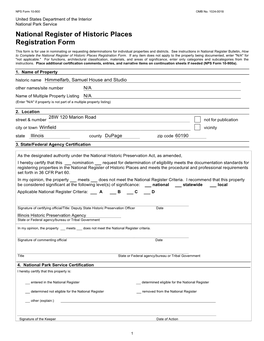 National Register of Historic Places Registration Form