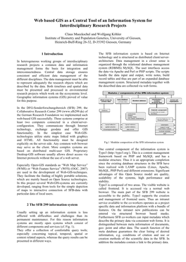 Web Based GIS As a Central Tool of an Information System for Interdisciplinary Research Projects