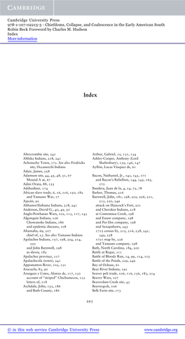 Chiefdoms, Collapse, and Coalescence in the Early American South Robin Beck Foreword by Charles M