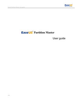 Easeus Partition Master User Guide