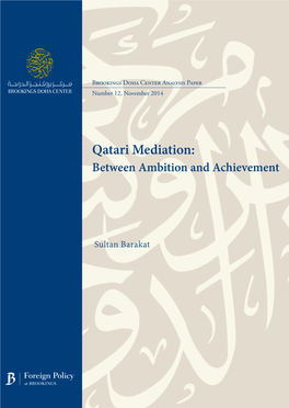 Qatari Mediation: Between Ambition and Achievement