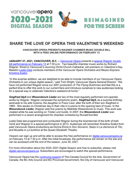 Share the Love of Opera This Valentine's Weekend