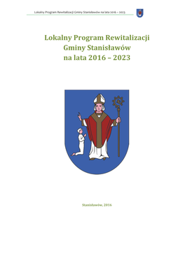 Lokalny Program Rewitalizacji Gminy Stanisławów Na Lata 2016 – 2023