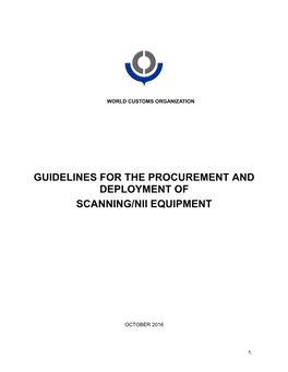 Guidelines for the Procurement and Deployment of Scanning/Nii Equipment