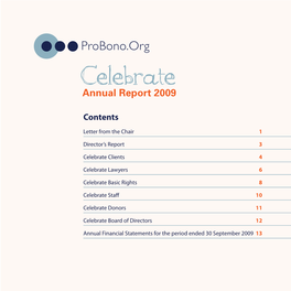 Celebrate Annual Report 2009