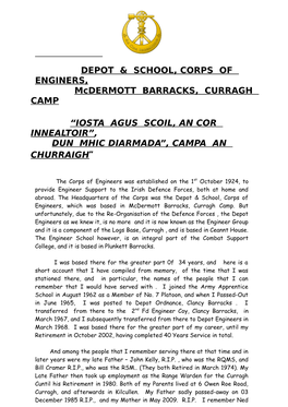 DEPOT & SCHOOL, CORPS of ENGINERS, Mcdermott