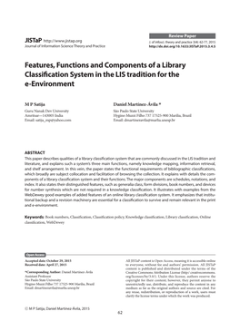 Features, Functions and Components of a Library Classification System in the LIS Tradition for the E-Environment