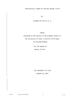 ICHTHYOLOGICAL SURVEY of the RIO SALADO, MEXICO By