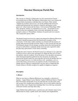 Marston Moreteyne Parish Plan